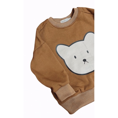 Áo hoodie cho bé BATALA KIDS áo nỉ bông mặt gấu dày dặn bé trai bé gái từ 10-25kg