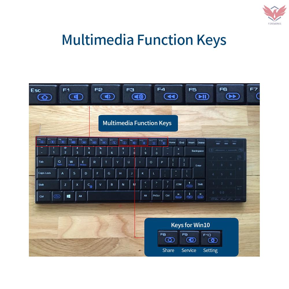 Fir BT10 Wireless BT Keyboard with Touch Pad 2 in 1 Mouse&Pad Function Keyboard for Android/ IOS/Windows  Phone/Tablet/Laptop