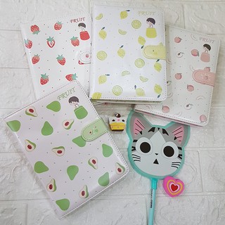 HCM - Sổ tay bìa da dày cao cấp kiểu Hàn cute Đào Dâu Chanh Bơ