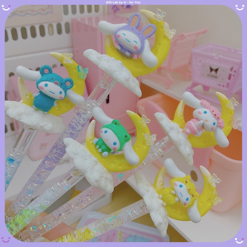 Bút unboxing tiểu thư dễ thương dọc giấy cắt washi/sticker charm sanrio | handmade