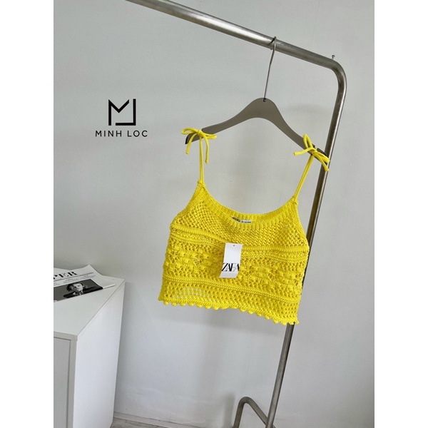 Áo 2 dây zara len móc