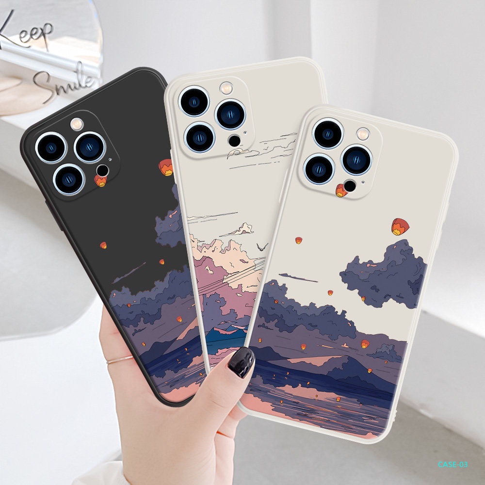 Ốp Điện Thoại Silicon Mềm Hình Đồi Hoàng Hôn Cho iPhone 11 iPhone XR X XS iPhone 11 XS Pro Max iPhone 7 8 6 6S SE Plus H136