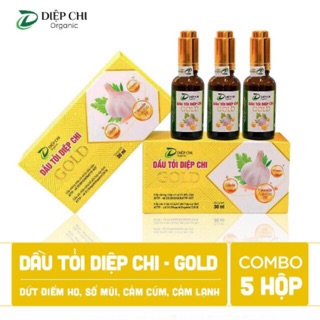 COMBO 5 HỘP DẦU TỎI DIỆP CHI GOLD [ TẶNG QUÀ SIÊU TIẾT KIỆM]