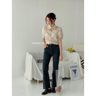 Quần jean nữ quần jean ống loe chuẩn form XONXEN SHOP size s m l mã 33505 2022
