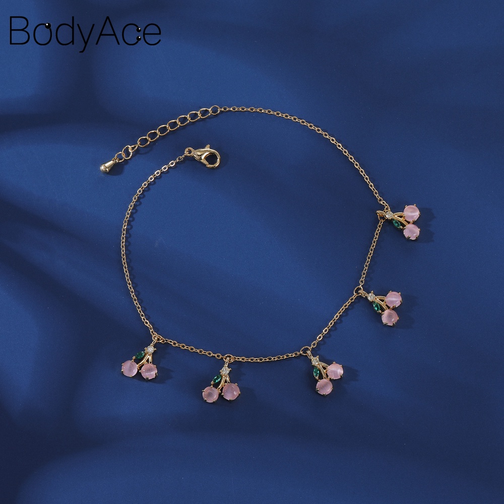 Lắc Chân Đính Đá Opal Hình Trái Cây Dễ Thương