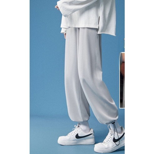 Quần Lửng Ống Rộng Bằng Lụa Mát Thời Trang Mùa Hè Dành Cho Nam