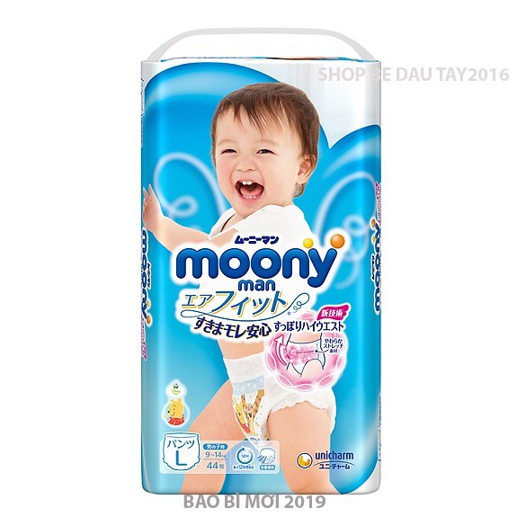 Tã Quần Moony Nhật Cho Bé Trai Size L 44 Miếng (9-14kg)