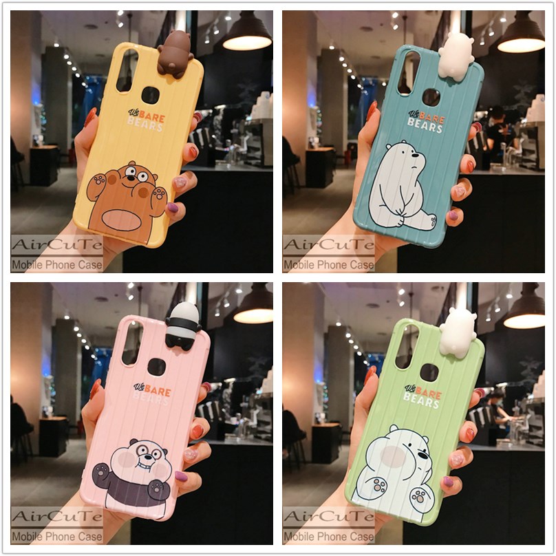 Ốp lưng Samsung M11 A11 A71 A51 A31 A70 A50 A50s A30 A30s A20 A20s A10 A10s J7 Pro Prime Trunk Cute Bear Soft Phone Case Cover+Bear Doll