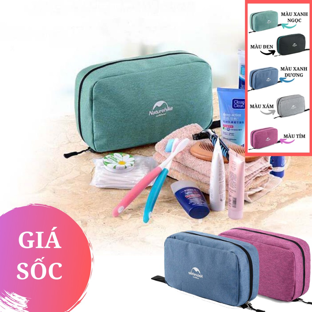 Túi Đựng Mỹ Phẩm, Đồ Du Lịch Cá nhân, Dã Ngoại NatureHike NH18X030-B, 2 Ngăn Khô, Ướt Riêng Biệt.