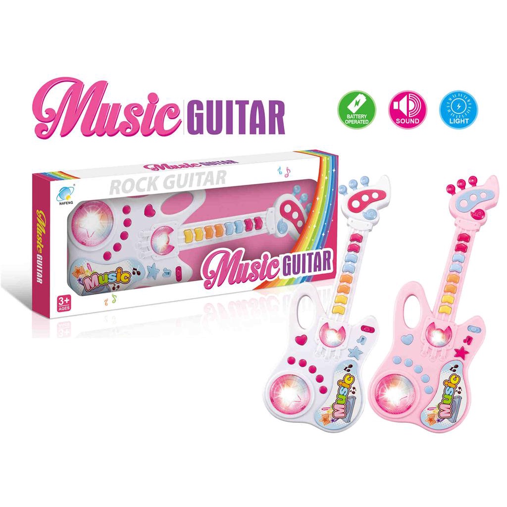 Đàn ghi ta đèn nhạc dễ thương 8 Phím Mô Phỏng Đàn Thật Đàn Ghita Guitar Điện Tử Rockstar Đèn 3D Siêu Sáng Và 8 Phím Nhạc