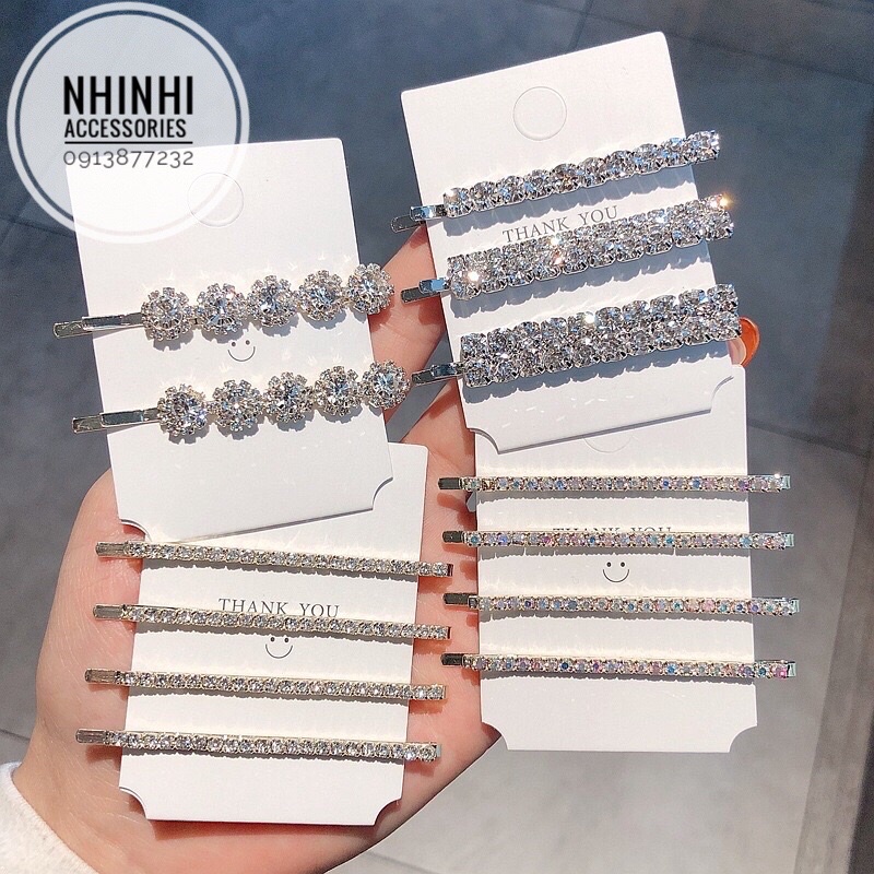 Kẹp tóc đính đá thời trang nhiều mẫu KT12