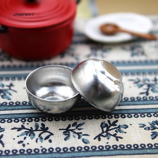 Bộ mô hình 4 chén ăn cơm mini bằng sắt tỷ lệ 1:12 cho nhà búp bê