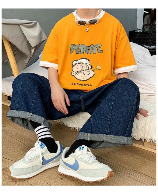 Áo thun tay lỡ Unisex dạng cặp PEPOYE