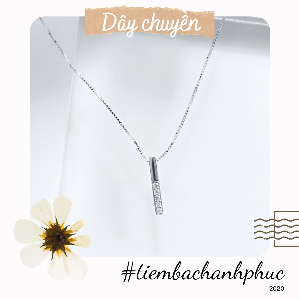 Dây chuyền nữ bạc ta, thanh mảnh đính đá siêu xinh (ảnh thật cuối) vòng cổ bạc ta cho nữ - Mã TSJD06