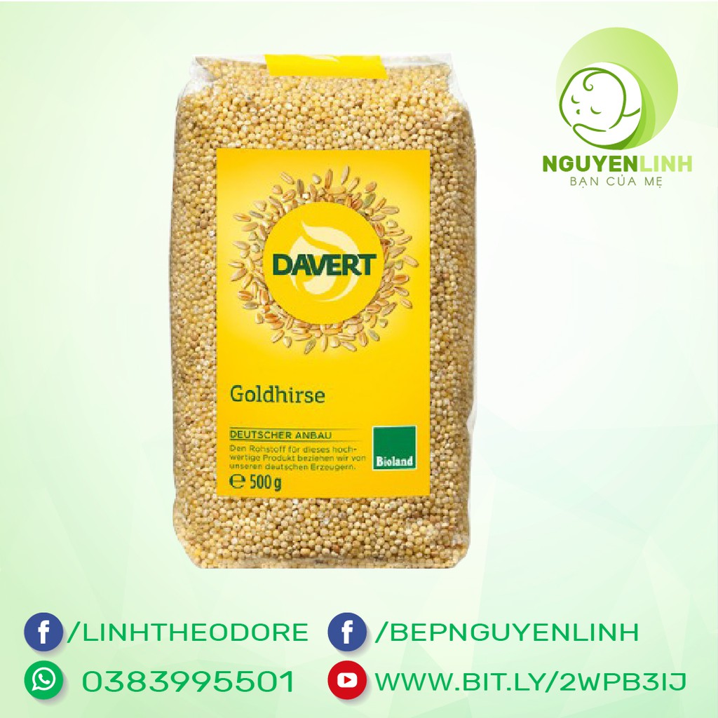 Hạt kê vàng hữu cơ Davert gói 500g