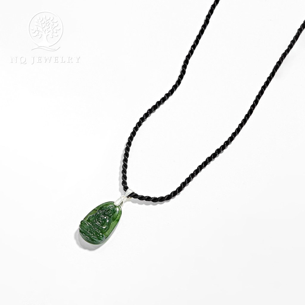 Dây chuyền phật bản mệnh xanh ngọc 1.7x1.2cm - NQ Jewelry