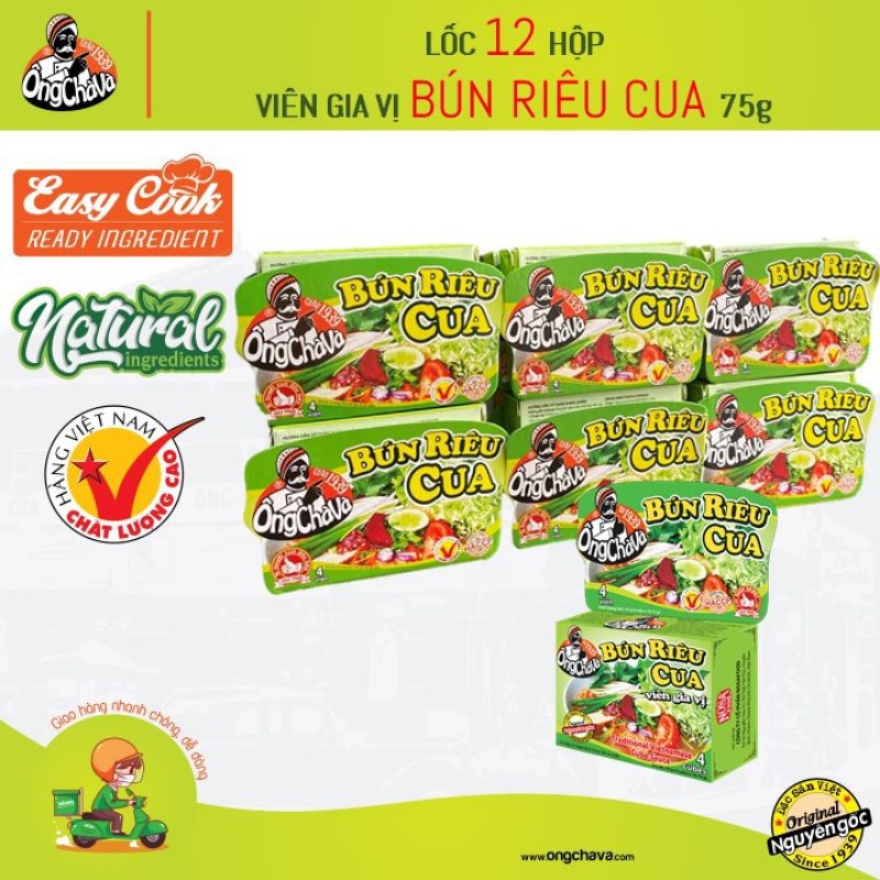 Lốc 12 hộp Gia Vị Bún Riêu Cua