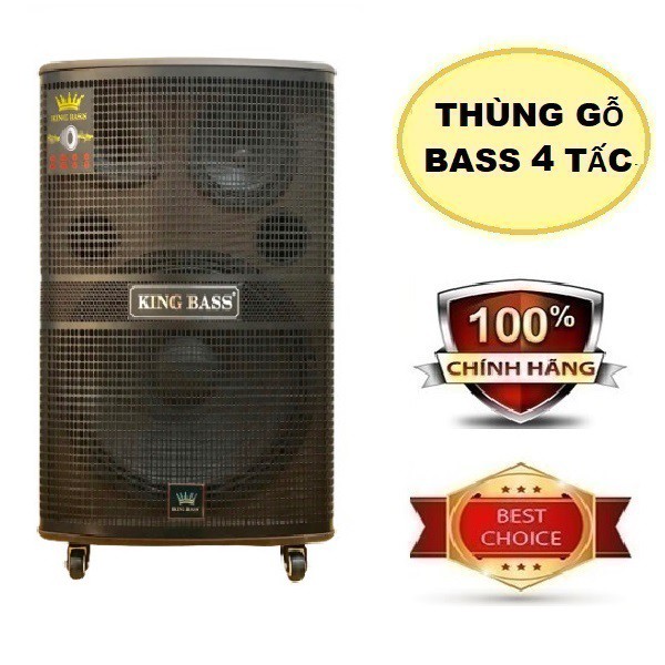 [ THANH LÝ XẢ HÀNG ] Loa kéo karaoke di động Kingbass VTT 152 Pro, Loa thùng gỗ 4 tấc âm thanh sống động hát karaoke hay