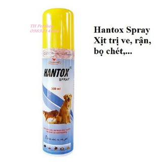 Thuốc xịt trị ve ghẻ, trị bọ chét chó mèo - Hantox Spray 300ml