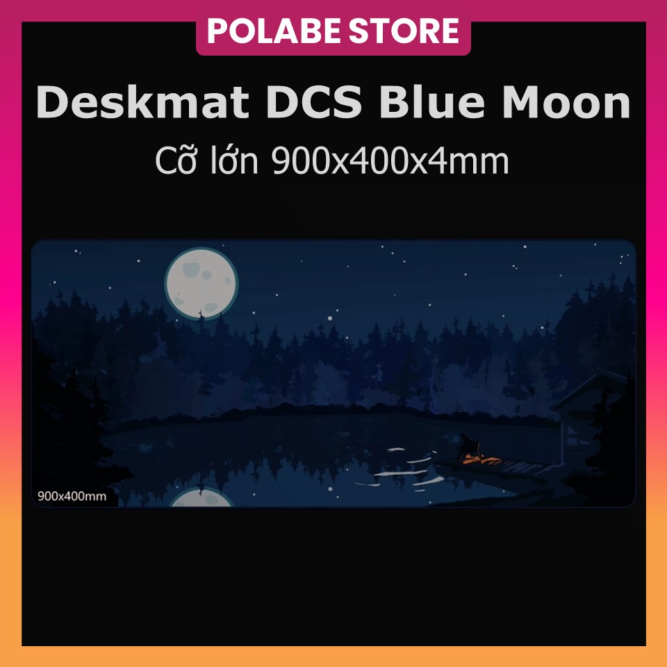 Deskmat DCS Blue Moon lót chuột cỡ lớn lót bàn phím kích thước 90x40cm dày 4mm Deskpad bàn di chuột - Polabe Store