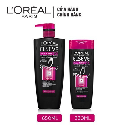 Bộ Dầu Gội, Ủ, Xả Giúp Ngăn Gãy Rụng Tóc L'oreal Paris Elseve Fall Resist 3X Shampoo