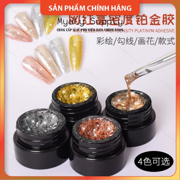 Gel Nhũ Nail Siêu Sáng, Gel Nhũ Viền Đặc Huaxi Platinum