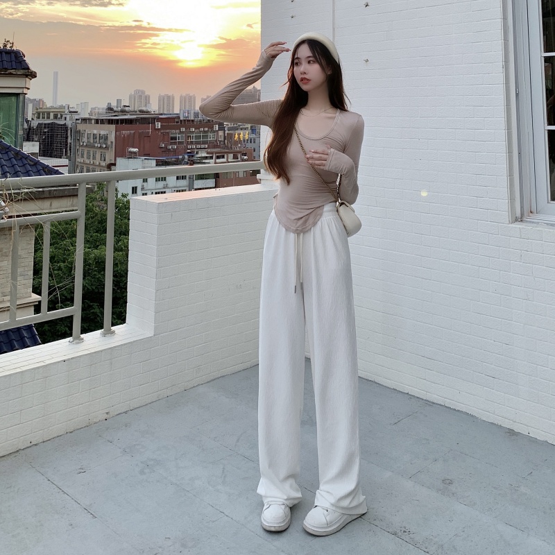 Quần dài ống rộng lưng cao phong cách Hàn Quốc cá tính dành cho bạn nữ