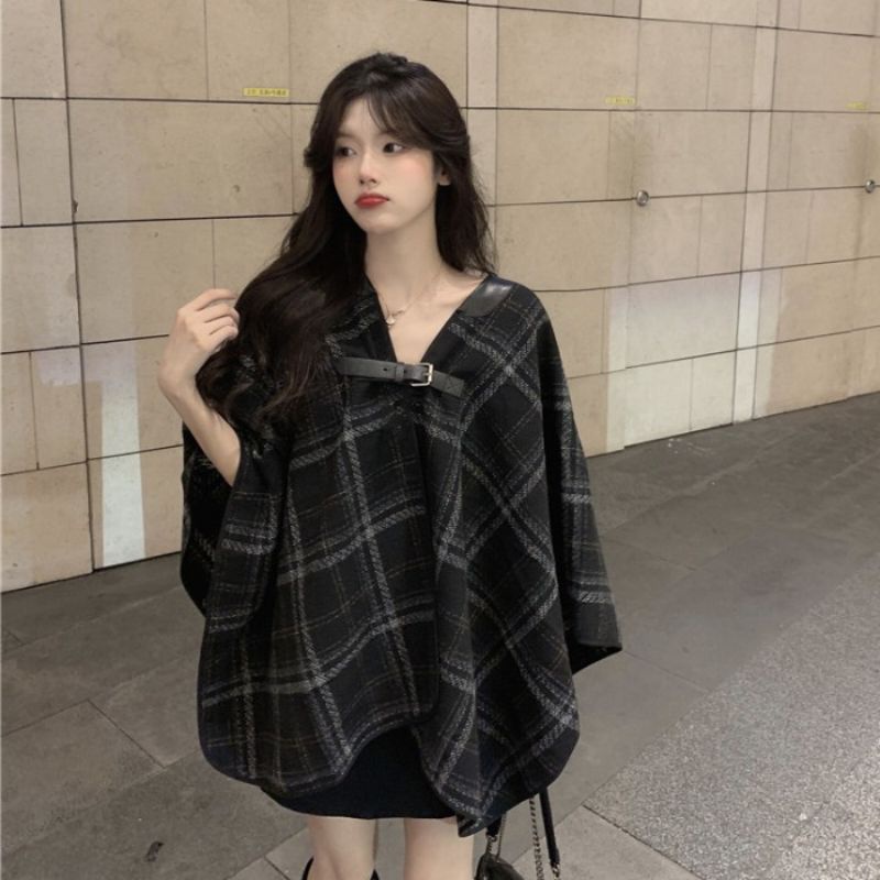 Áo dạ choàng áo khoác choàng ngoài phong cách commuter | BigBuy360 - bigbuy360.vn