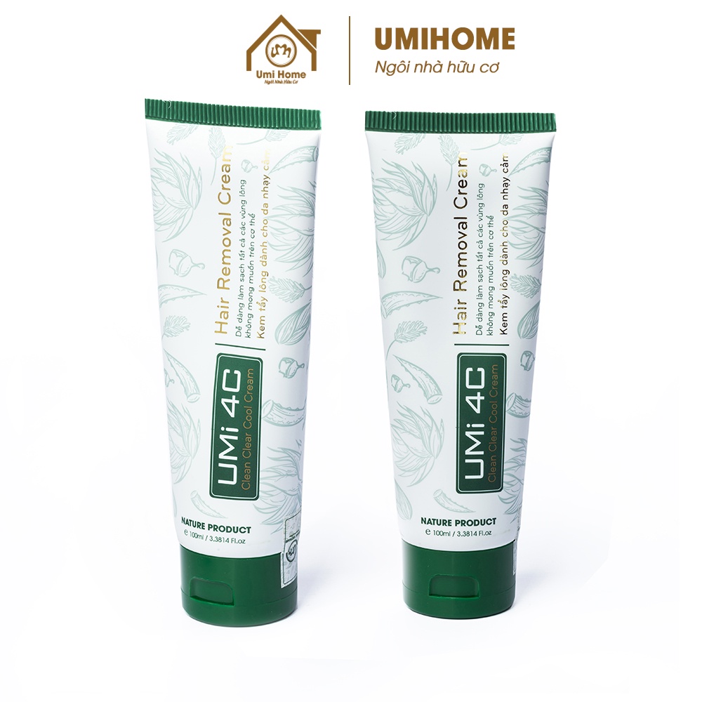 Combo 2 hộp kem tẩy lông UMI 4C (100ml x2) an toàn cho cả da nhạy cảm