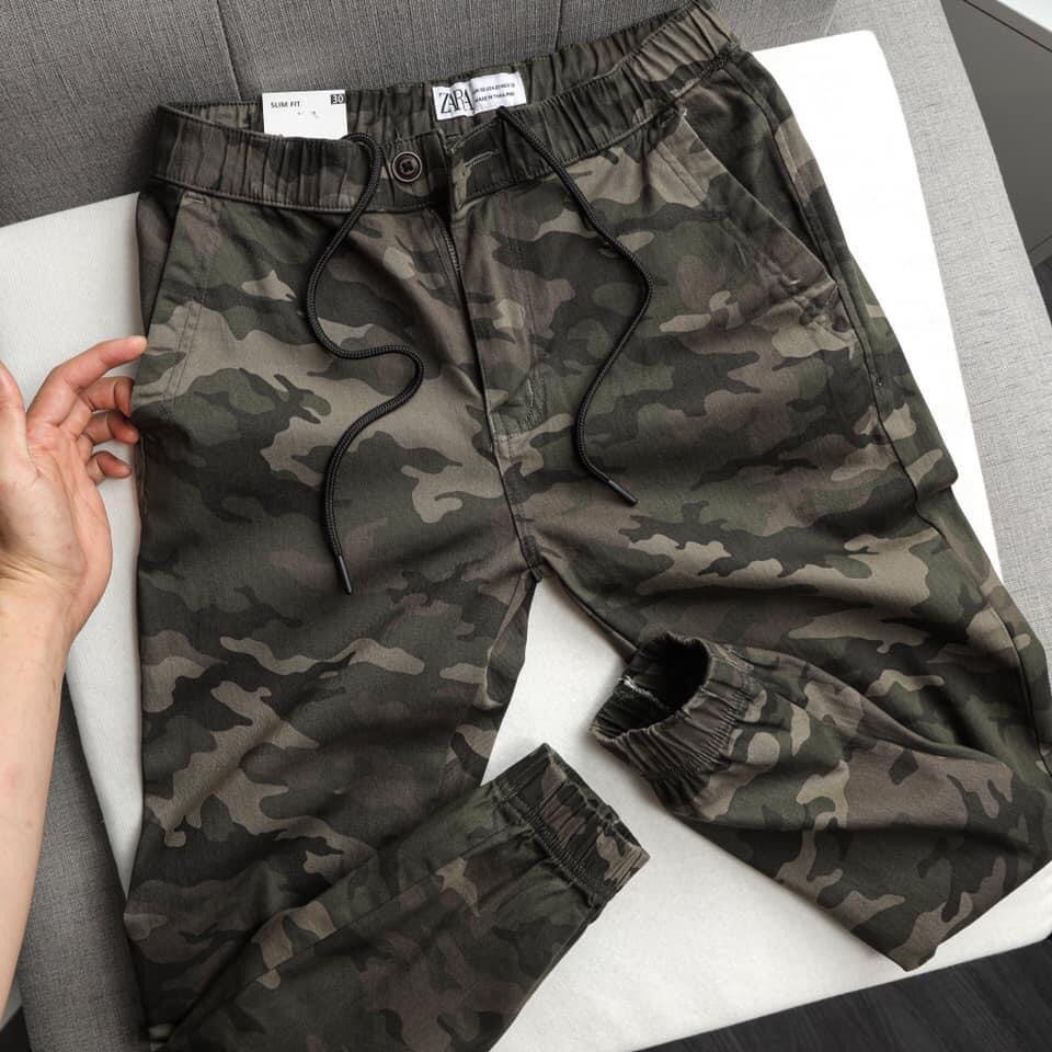 Mẫu quần Jogger nam màu rêu camo.