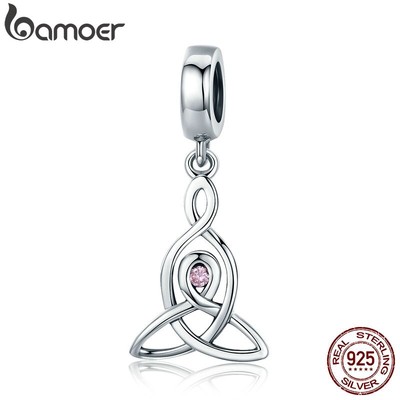 Phụ Kiện Bamoer SCC423 Kiểu Dáng Hình Học Bạc Dùng Làm Dây Chuyền/Vòng Tay DIY