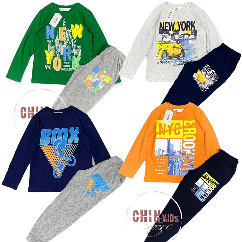 Bộ quần áo dài tay cotton bé trai size đại VNXK