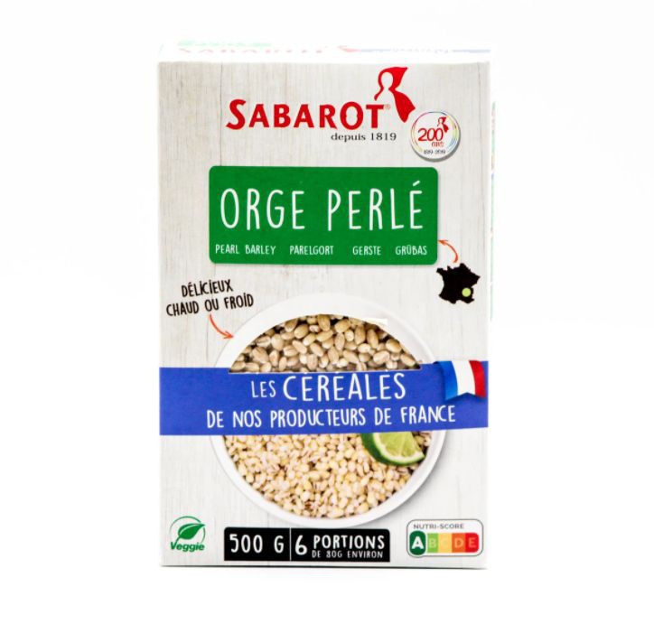 Hạt lúa đại mạch khô Pearl barley/Orge perle Sabarot 500g