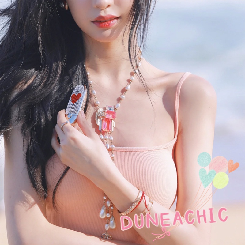 DUNEA Đầm Hai Dây Dáng Ôm Màu Trơn Thời Trang Đi Nghỉ Mát