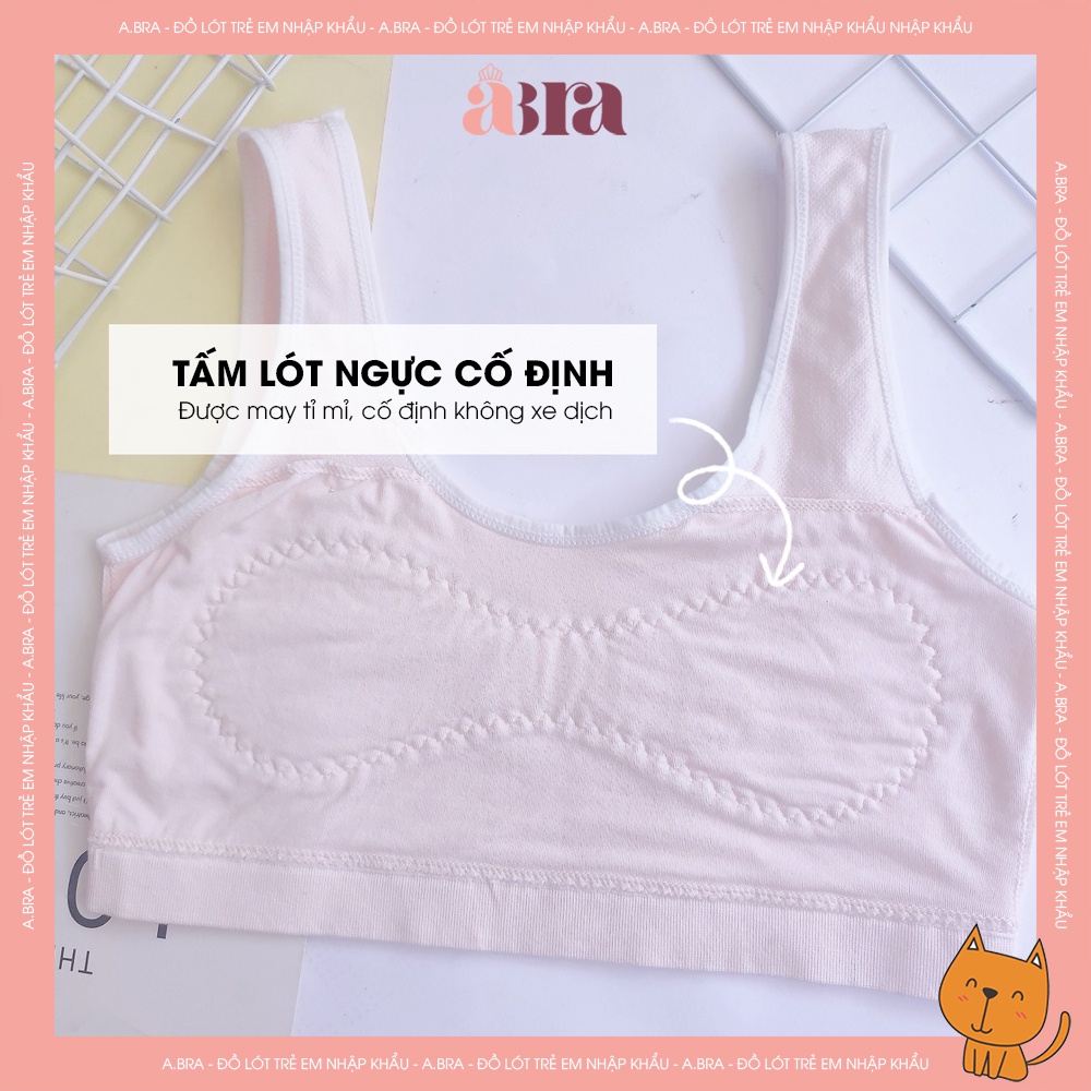 Áo Lót Bé Gái Kháng Khuẩn Mềm Mại Có Mút Đệm ABra AL05 Áo Lá Học Sinh Cao Cấp Chất Liệu Modal Cotton