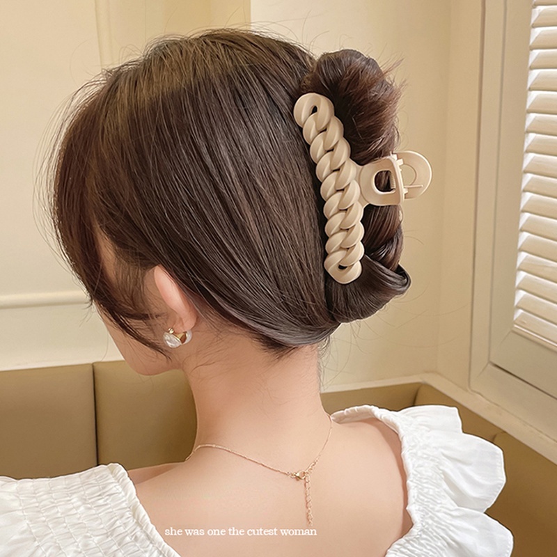 Kẹp Tóc Dạng Chuỗi Màu Cà Phê Nhám Phong Cách Hàn Quốc Thanh Lịch Thời Trang