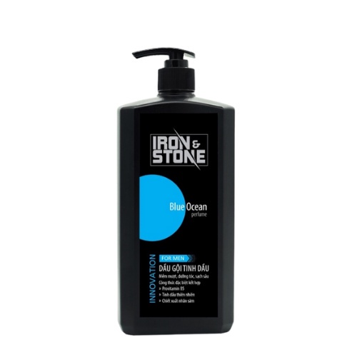 Dầu gội đầu IRON&STONE Innovation hương Blue Ocean dành cho nam dung tích 650G CH16, dưỡng tóc mềm mượt, làm sạch sâu