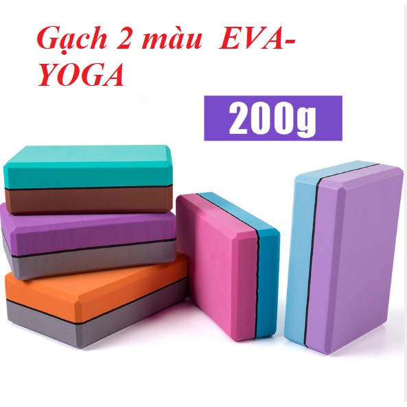 Gạch tập yoga 2 màu xốp EVA nặng 200g