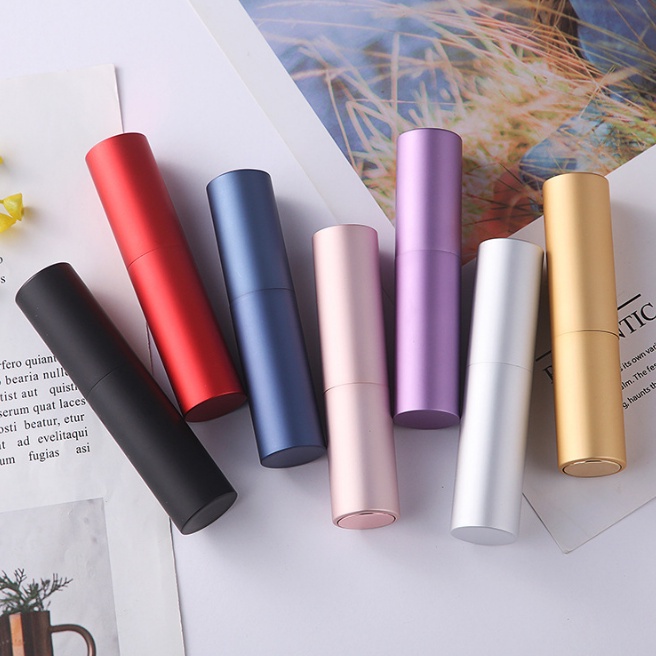 Chai,ống đựng nước hoa vỏ nhôm 2 lớp- xoay để mở-(Hàng Loại Đẹp) dung tích 10ml
