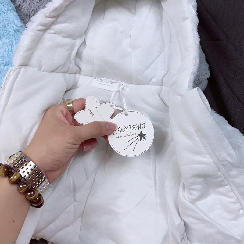 Áo khoác lông siêu mềm Baby town cho bé dưới 1 tuổi