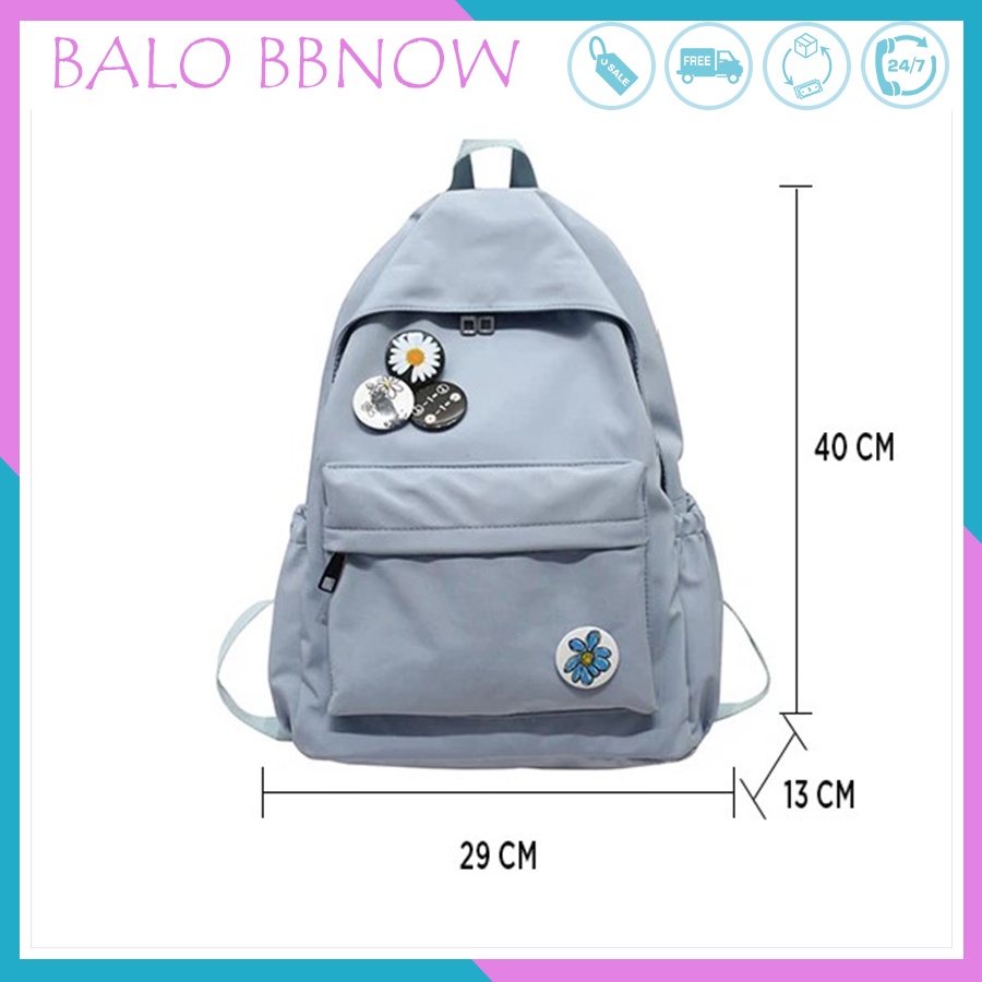 Balo nữ giá rẻ cá tính thời trang đi học BBNOW BL9 - tặng kèm 4 sticker cực kỳ cute