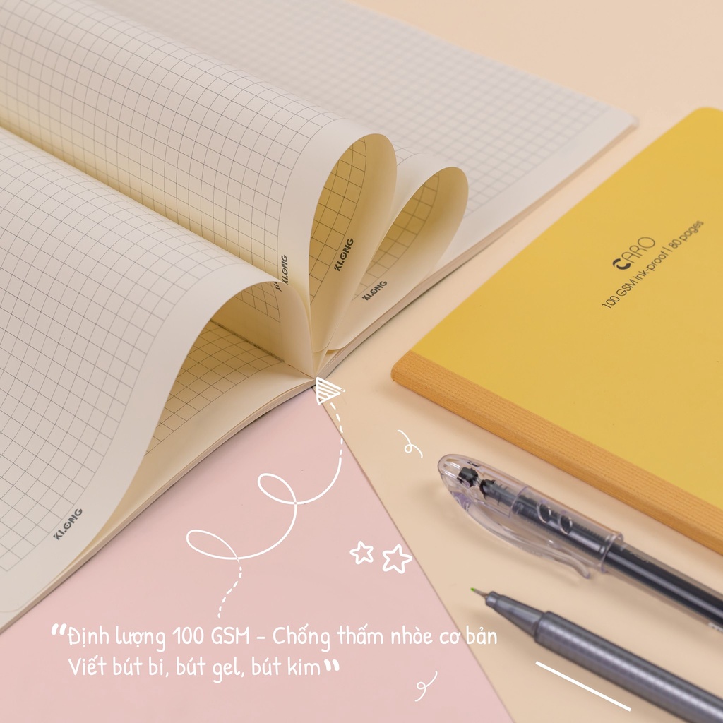 Vở ô vuông KLONG CARO B5 120 trang may dán gáy MS 835