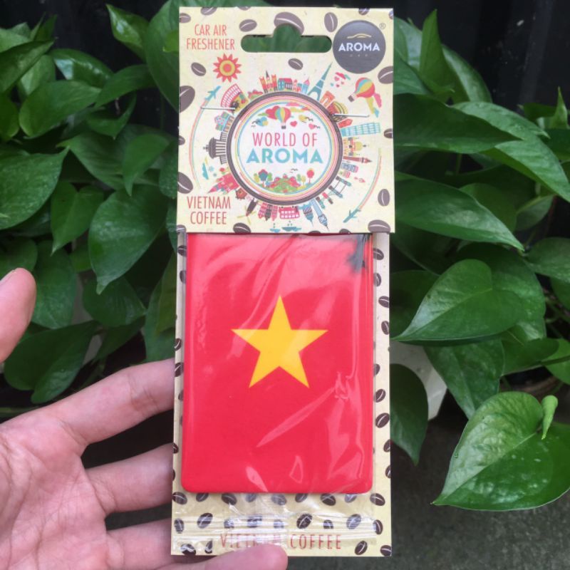 Lá Thơm Hương  Cofe Cờ Việt Nam Aroma Car Vietnam Flag Limited