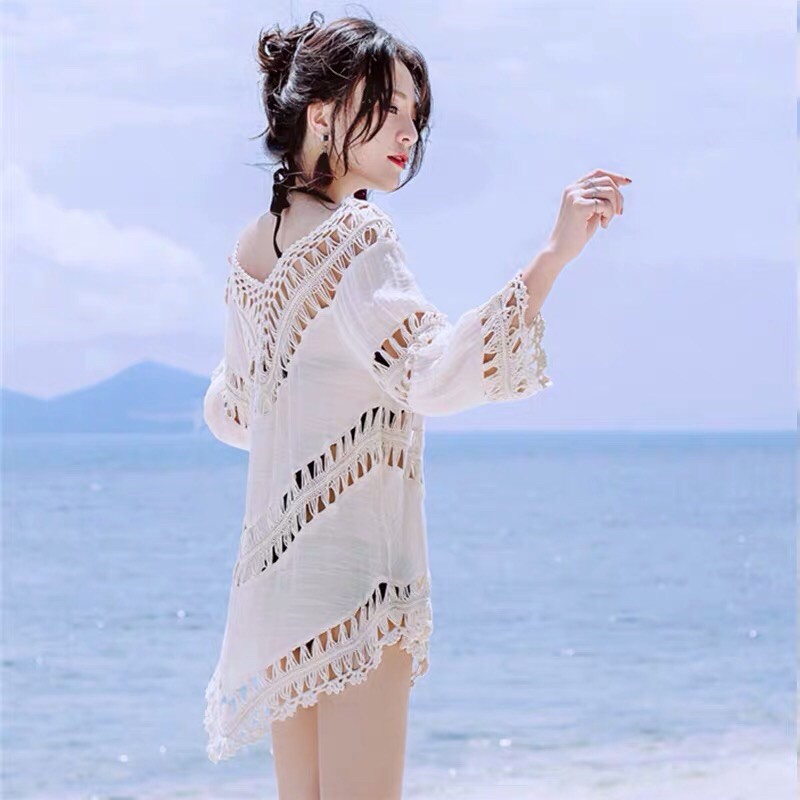 váy đũi mặc đi biển - váy đũi pha ren sexy