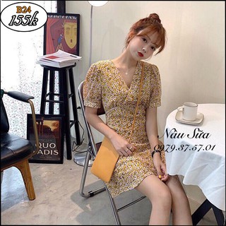 Đầm cổ V đắp chéo