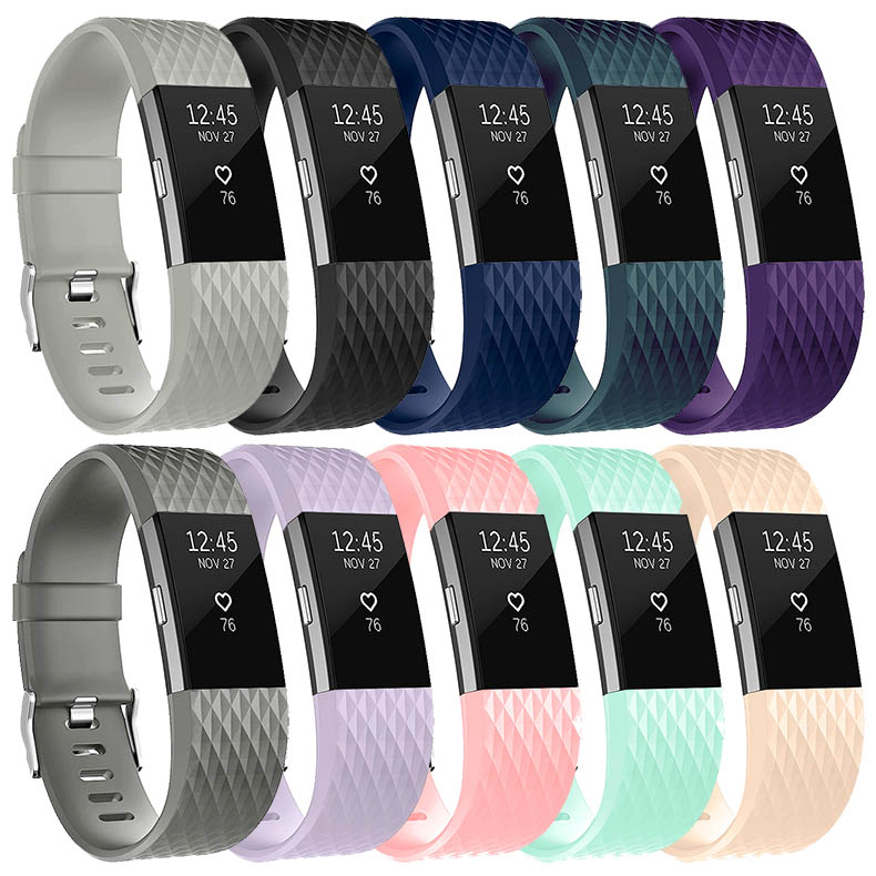 Dây Đeo Silicon Thay Thế Cho Đồng Hồ Thông Minh Fitbit Charge 2