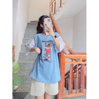 🍑Áo Thun Phối hình con cáo🍑