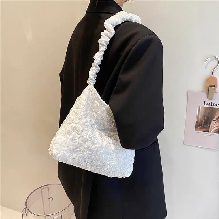 Túi xách nữ Túi xách nữ SUPERFIRE PLEATS BAG 💼 Túi đeo chéo, đeo vai, kẹp nách  họa tiết hoa văn trendy