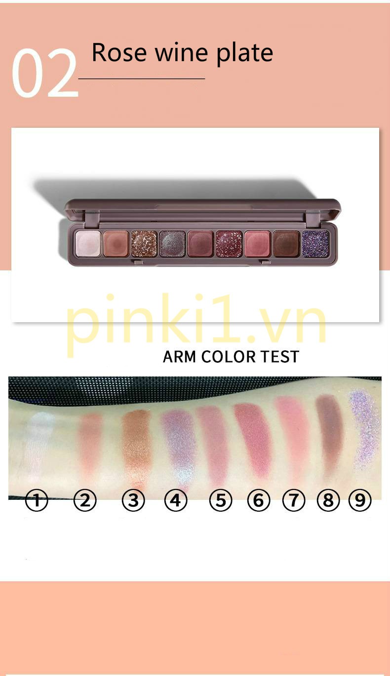 [Hàng mới về] Bảng Phấn Mắt 9 Màu Mờ Và Ánh Ngọc Trai Lấp Lánh Không Thấm Nước Thiết Kế Tiện Gọn | BigBuy360 - bigbuy360.vn