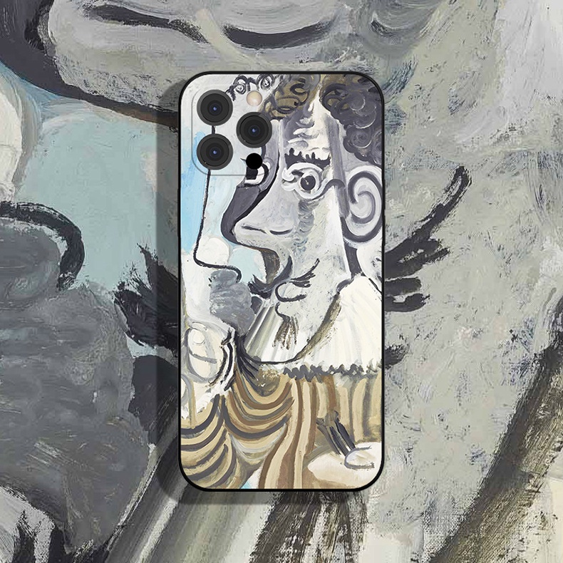 Ốp iphone Họa Tiết Hình Mặt Người Trừu Tượng cạnh vuông 6/7/8/Plus/X/Xr/11/Pro/Max/12/13/promax bảo vệ cam